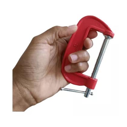 Imagem de Kit 4 Grampo Sargento Tipo C 3 Pol Em Ferro Reforçado