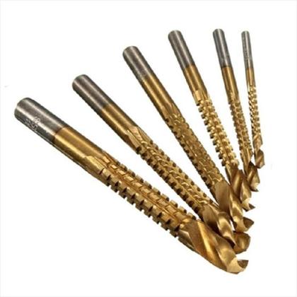 Imagem de Kit 4 Grampos Aperto Rápido 12'' + 6 Brocas Corte Lateral