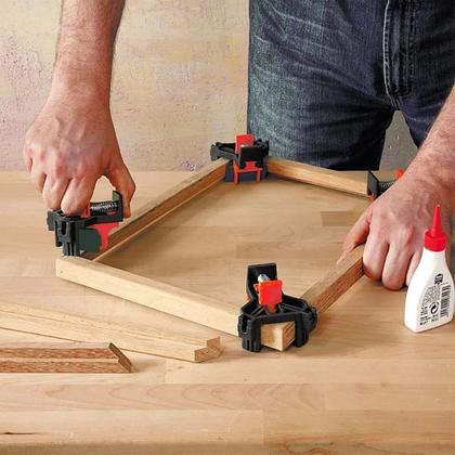 Imagem de Kit 4 Grampos De Canto Sargento Angular 90 Graus Marceneiro