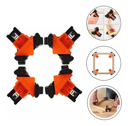 Imagem de Kit 4 Grampos De Canto Sargento Angular Marceneiro 90º Graus