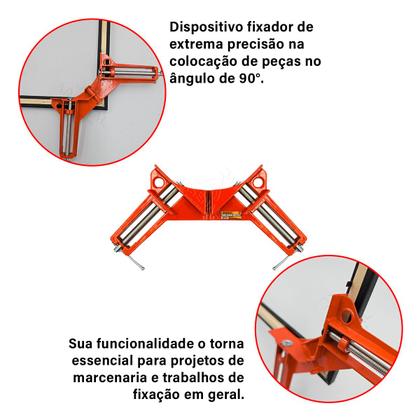 Imagem de Kit 4 Grampos Sargento Angular 90 Graus Cantoneira Arsenal