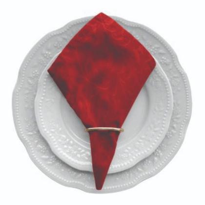 Imagem de Kit 4 Guardanapos de Mesa Posta 30cm X 30cm Com Anel Jacquard Adamascado