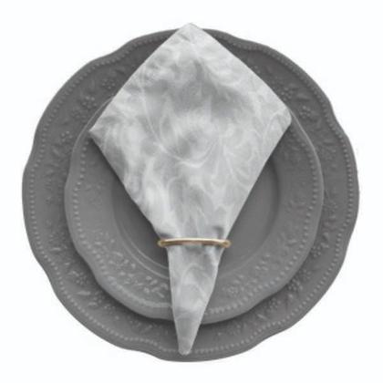 Imagem de Kit 4 Guardanapos de Mesa Posta 40cm X 40cm Com Anel Jacquard Adamascado