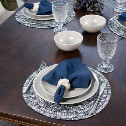 Imagem de Kit 4 Guardanapos de Tecido em Algodão Azul Marinho