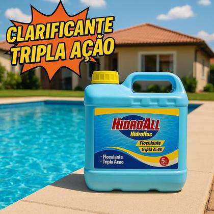 Imagem de Kit 4 Hidrofloc Tripla Ação Clarificante Floculante Hidroall 5L