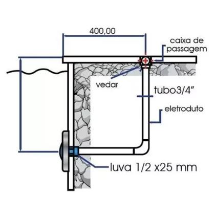 Imagem de Kit 4 Hiper Led 6W Luz Azul Inox 316L E Fonte 2A