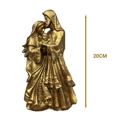 Imagem de Kit 4 Imagem Sagrada Família Ternura 20cm Perolado Dourado
