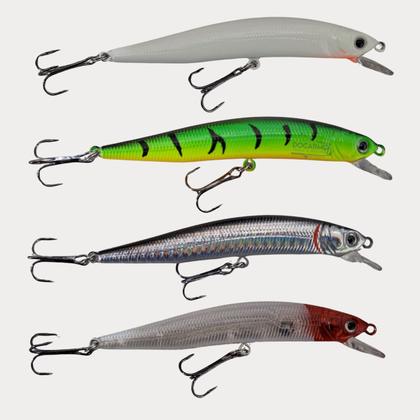 Imagem de Kit 4 Isca Artificial Meia Água 9,8cm Maruri Tucunaré Piranha Robalo 8,6g Iscas ideal para Peixes Predadores