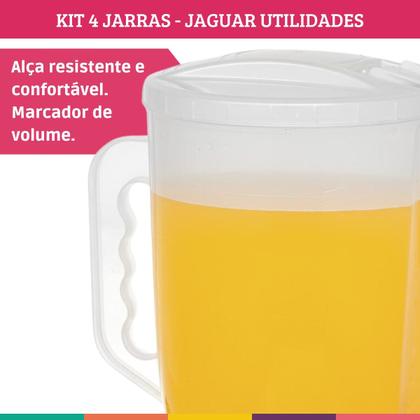 Imagem de Kit 4 Jarras 3,7 Litros Uso Doméstico ou Profissional Jaguar