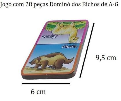 Imagem de Kit 4 Jogo Dominó Gigante dos Bichos de A - Z com 28 Peças Cada Para Festa
