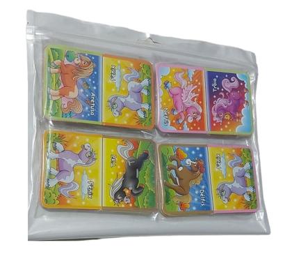 Imagem de Kit 4 Jogo Dominó Gigante Pôneis com 28 Peças Cada Para Festa e Prenda