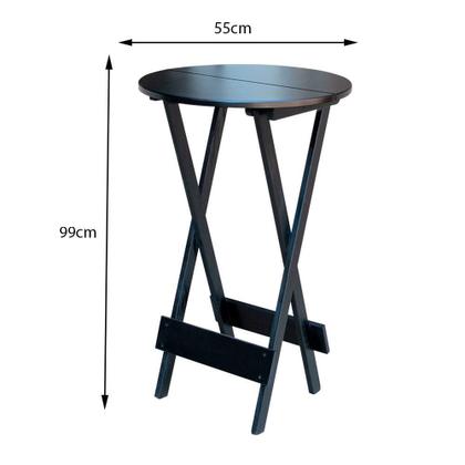 Imagem de Kit 4 Jogos de Mesa Bistrô de Madeira com 2 Cadeiras Dobravel Ideal para Bar e Restaurante Preto