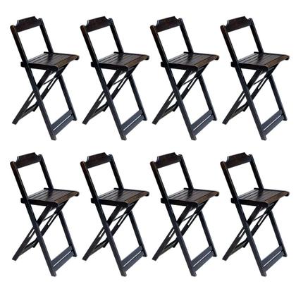 Imagem de Kit 4 Jogos de Mesa Bistrô de Madeira com 2 Cadeiras Dobravel Ideal para Bar e Restaurante Tabaco