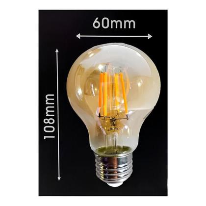 Imagem de Kit 4 Lâmpada Filamento Led Âmbar A60 4w Branco Quente Bivolt