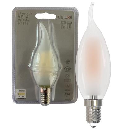 Imagem de Kit 4 Lampada Led Vela Chama Matte 4w Branco Neutro 4000k E14