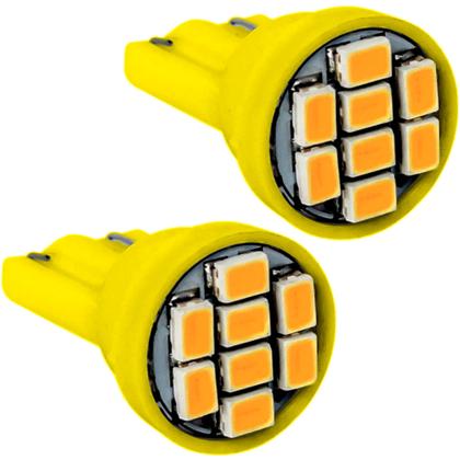 Imagem de Kit 4 Lâmpadas 8 Led T10 W5w Pingo Colorida 12v Amarela