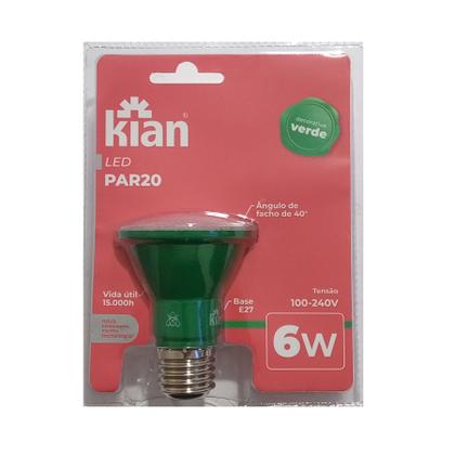 Kit 4 Lâmpadas Led Par 20 6w Bivolt E27 Luz Verde Kian Imagem de Kit 4 Lâmpadas Led Par 20 6w Bivolt E27 Luz Verde Kian