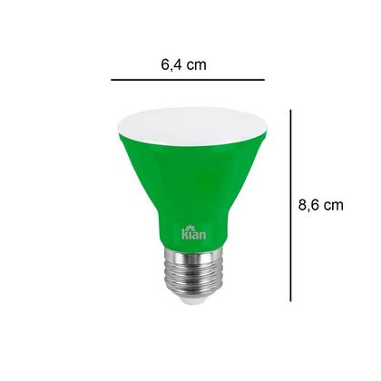 Kit 4 Lâmpadas Led Par 20 6w Bivolt E27 Luz Verde Kian Imagem de Kit 4 Lâmpadas Led Par 20 6w Bivolt E27 Luz Verde Kian