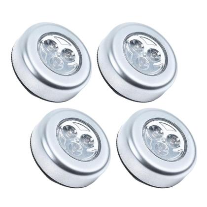 Imagem de Kit 4 Lâmpadas Luminárias Adesivo Colante Toque Sem Fio Led