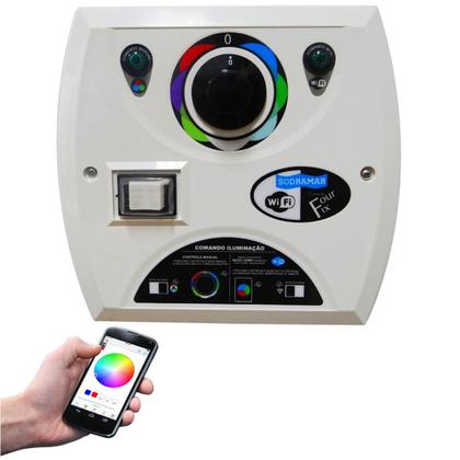 Imagem de Kit 4 LED Piscina RGB Colorido COB + Central Wifi Sodramar