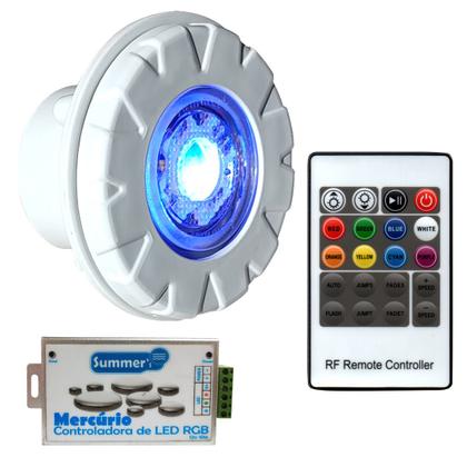 Imagem de Kit 4 Led Refletores Rgb Para Piscina + Controladora E Fonte