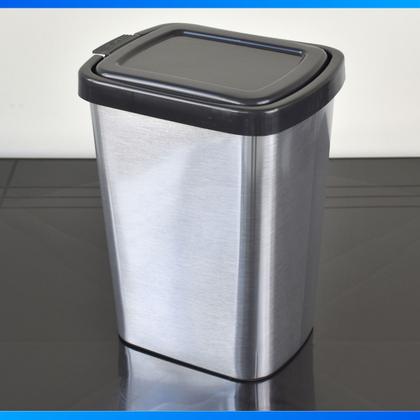 Imagem de Kit 4 Lixeiras Metalizadas Inox Rose Vermelha 9L Escritório