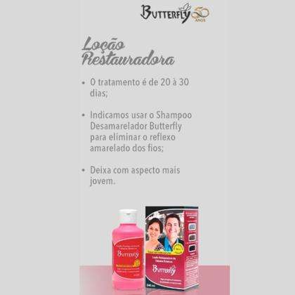 Imagem de Kit 4 Loção Restauradora de Cabelos Brancos 240Ml - Butterfly