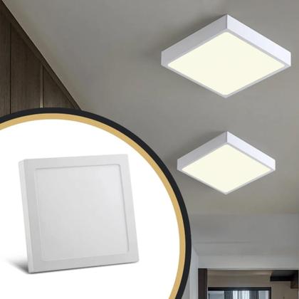 Imagem de Kit 4 Luminaria Led Painel De Embutir/Sobrepor Plafon Quadrado 18w 6500k Branco Frio 6500k