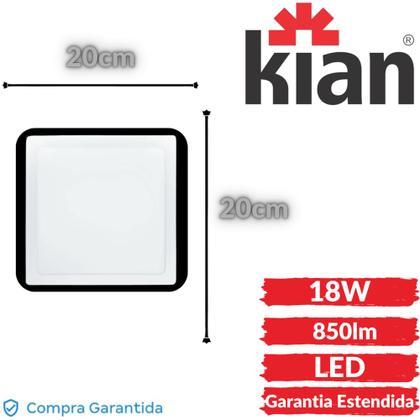 Imagem de Kit 4 Luminaria Led Painel De Embutir/Sobrepor Plafon Quadrado 18w 6500k Branco Frio 6500k