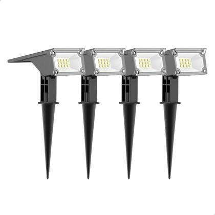 Imagem de Kit 4 Luminária LED Spot Solar Espeto Jardim 10 Lúmens 3000k