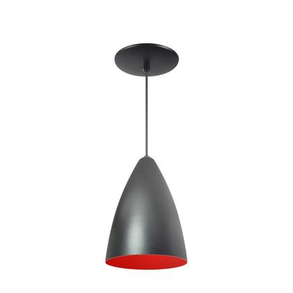 Imagem de Kit 4 Luminária Pendente Bala Nova Com Interior Vermelho Com Fiação 110/220v