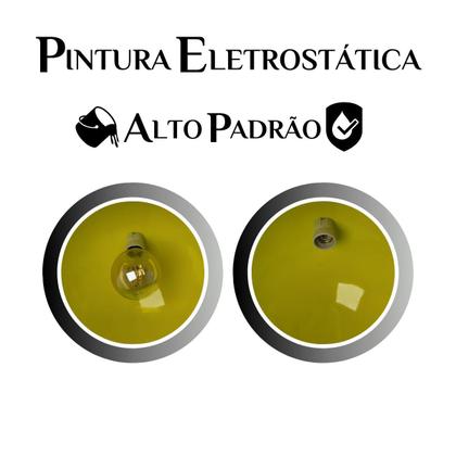 Imagem de Kit 4 Luminária Pendente Meia Lua 34cm Com Interior Amarelo Com Fiação 110/220v