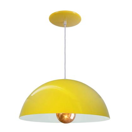 Imagem de Kit 4 Luminária Pendente Meia Lua 34cm Com Interior Branco Brilho Com Fiação 110/220v