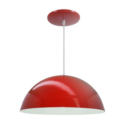 Imagem de Kit 4 Luminária Pendente Meia Lua 34cm Com Interior Branco Brilho Com Fiação 110/220v