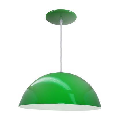 Imagem de Kit 4 Luminária Pendente Meia Lua 34cm Com Interior Branco Brilho Com Fiação 110/220v