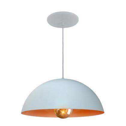 Imagem de Kit 4 Luminária Pendente Meia Lua 34cm Com Interior Laranja Com Fiação 110/220v