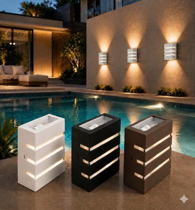 Imagem de Kit 4 Luminárias Arandela 3 Frisos Bivolt Interna Externa Parede Sala Quarto Corredor compatível LED Kit instalação