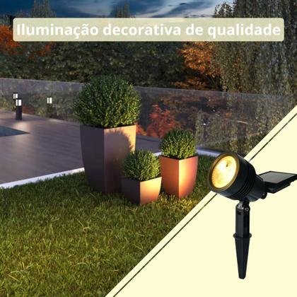 Imagem de Kit 4 Luminárias Espeto Solar Super LED 20 lúmens 3000k