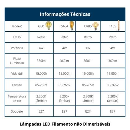 Imagem de Kit 4 Luminárias Pendente Metal Preto Vintage + 4 Lâmpadas