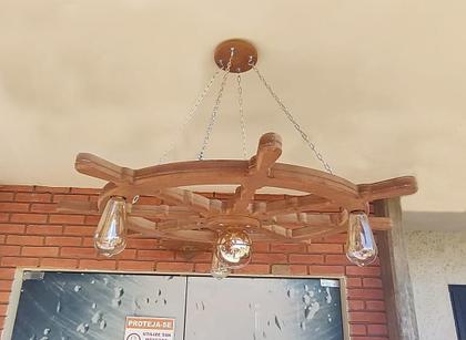 Imagem de Kit 4 Lustre Luminária Pendente 85Cm Leme De Navio 4B