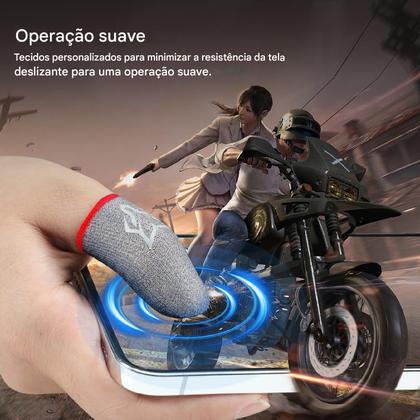Imagem de kit 4 Luvas De Dedo Gamer Fibra De Seda V10 2025 e 1 Box Case Aluminio Luvas ProFissionais Gamer Anti Suor SarafoxFlydigiMemo