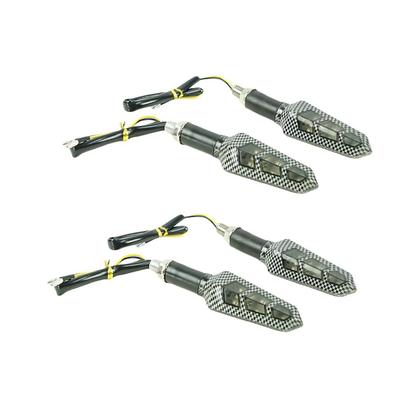 Imagem de KIT 4 Luz Seta Esportiva Pisca Led de Carbono Modelo P03 Moto Honda CBR 1000 FIREBLADE 2010 2011 2012 2013 2014 2015