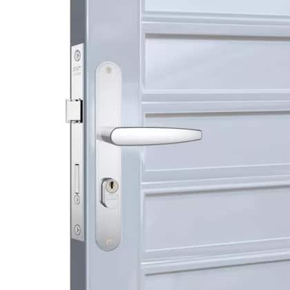 Imagem de Kit 4 Maçaneta Cromada Alavanca Para Fechadura Porta Tamanho Universa Stam