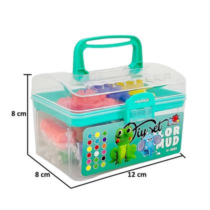 Imagem de Kit 4 Maleta de Brinquedo com 12 Massinhas e 6 Acessórios de Modelar Infantil Educativo