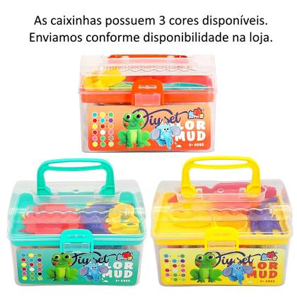 Imagem de Kit 4 Maleta de Brinquedo com 12 Massinhas e 6 Acessórios de Modelar Infantil Educativo
