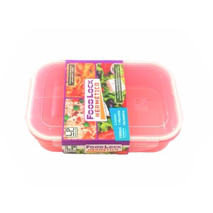 Imagem de Kit 4 Marmitas Plástica Hermética Com Trava E Divisória 1L