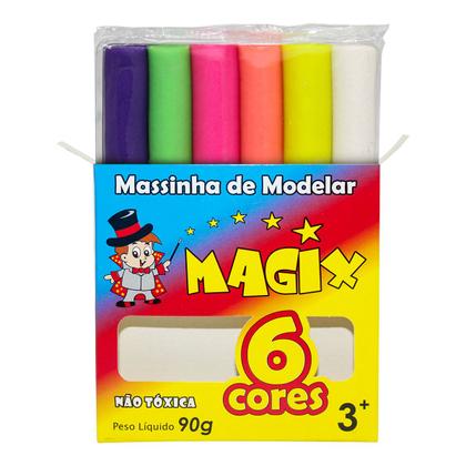Imagem de Kit 4 Massinha De Modelar 6 Cores Magix 90g Multicolor