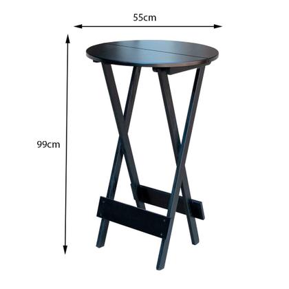 Imagem de Kit 4 Mesas de Madeira Bistrô Dobravel Ideal para Bar e Restaurante Preto