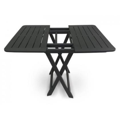 Imagem de Kit 4 Mesas Dobráveis de Plástico Quadrada 80x72cm Bistrô Preta