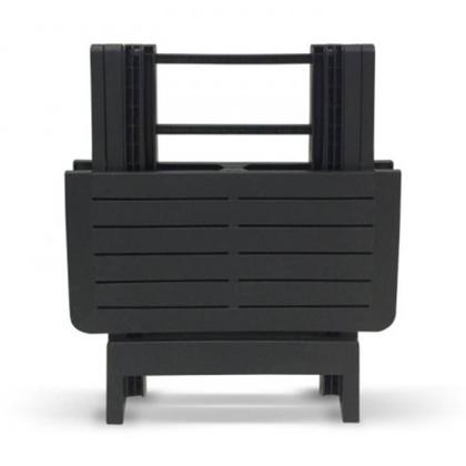 Imagem de Kit 4 Mesas Dobráveis de Plástico Quadrada 80x72cm Bistrô Preta